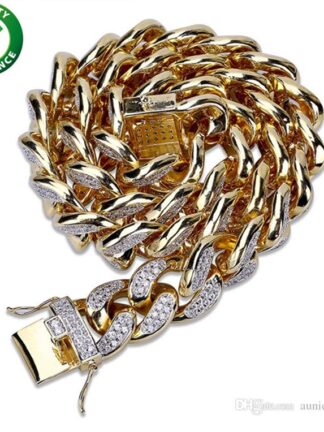 Купить Designer Necklace Iced Out Chains Hip Hop Jewelry Mens Necklace Luxury Fashion Miami Cuban Link Gold Bling Diamond CZ Rapper Accessories