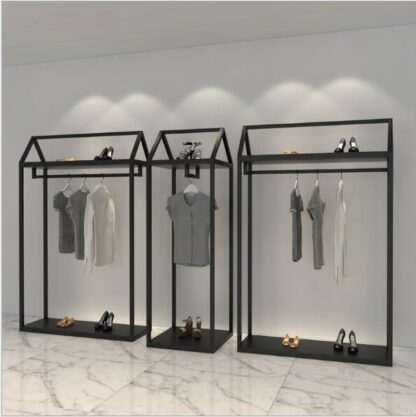 Купить Clothing store display rack Commercial Furniture men's and women's clothes shop hanging show racks floor type