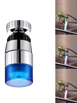 Купить LED faucet temperature sensor kitchen LED Light 58*28mm Water faucets Tap Heads RGB Glow Shower Stream bathroom 3 Color Change Drop ship