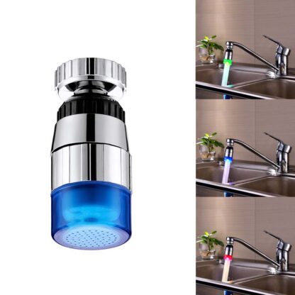 Купить LED faucet temperature sensor kitchen LED Light 58*28mm Water faucets Tap Heads RGB Glow Shower Stream bathroom 3 Color Change Drop ship