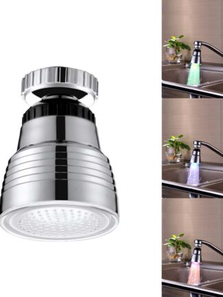 Купить LED faucet temperature sensor kitchen LED Light 58*38mm Water faucets Tap Heads RGB Glow Shower Stream bathroom 3 Color Change Drop ship