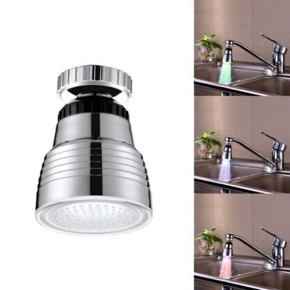 Купить LED faucet temperature sensor kitchen LED Light 58*38mm Water faucets Tap Heads RGB Glow Shower Stream bathroom 3 Color Change Drop ship