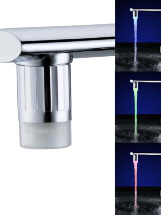 Купить ABS LED faucet temperature sensor kitchen LED Light 35*24mm Water faucets Tap Heads RGB Glow Shower Stream bathroom 7 Color Change Drop ship