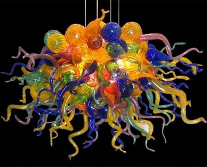 Купить Lamps Elegant Special Colorful Chandeliers for Women Boutique Art Decoration Style Blown Glass Trippy Chandelier