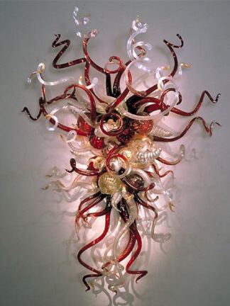 Купить Ruby Red Color Lamps Handicraft Blown Mounted Lighting Fixture LED Glass Art Wall Sconces