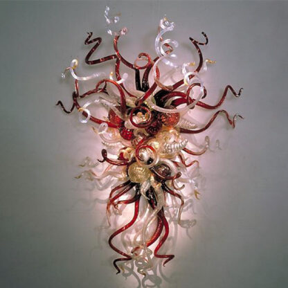 Купить Ruby Red Color Lamps Handicraft Blown Mounted Lighting Fixture LED Glass Art Wall Sconces