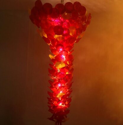 Купить Lamps Creative Flower Design Chandeliers Style Hand Blown Art Chandelier Light for Hotel Lobby Entrance Decoration