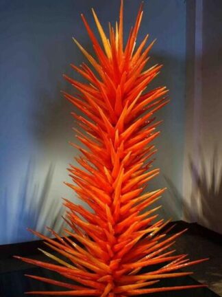 Купить Magnificent Hand Lamps Tree Floor Lamp Orange Murano Blown Glass Conifer Sculpture for Party Garden Art Decoration