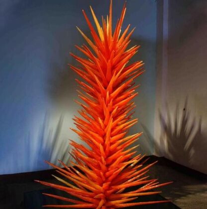 Купить Magnificent Hand Lamps Tree Floor Lamp Orange Murano Blown Glass Conifer Sculpture for Party Garden Art Decoration