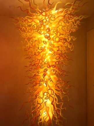 Купить Villa Pendant Lamp Art Decorative Suspension Light Indoor LED Hand Blown Glass Chandelier Lamp for Hotels Large Size