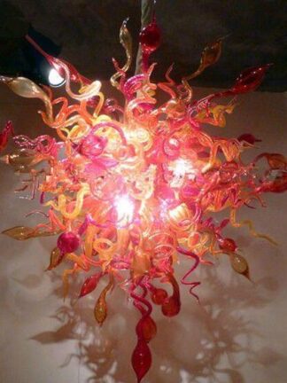 Купить Lamps Modern Art Chandeliers Light Flower Lighting Handmade Blown Murano Glass Hanging LED Chandelier for Living Room Hotel Villa Decor