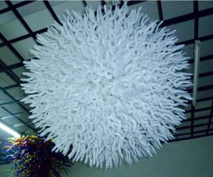 Купить Luxury Large Round Lamps Chandeliers Lighting Hotel Home Decorative for Wedding White Lampshade Murano Glass Art Chandelier