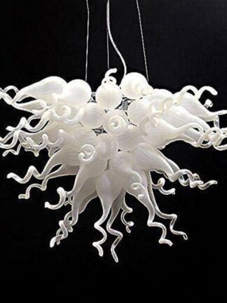 Купить Handmade Blown Glass Chandelier lamp Modern White Pendant Lamps Italy Design Customize Hanging LED Lighting for Home Decoration