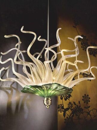 Купить Brilliant Home Decor Handmade Blown Lamps Chandeliers DIY Glass Plates Pendant Lights Art Hanging LED Light