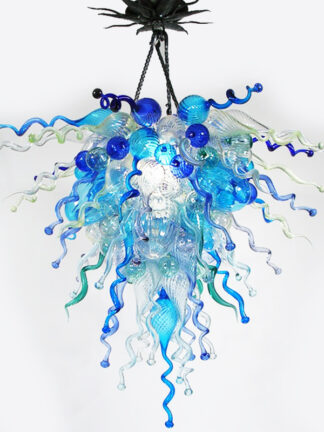 Купить Lamps Blue Colored Chandelier and Pendant-Lights Hand Blown Glass Chandeliers Lighting Bedroom Home Decoration Pendant Light