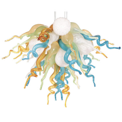 Купить Modern Pendant Lamps Murano Chandelier Lights White Blue Amber Multicolor 28 Inches LED 100% Hand Blown Glass Pendant-lights Chandeliers