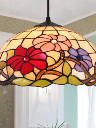 Купить Retro European Style ceiling Lamp classic stained Glass wall lamp fairy tale round bedroom Lights living room wall lights kitchen TF