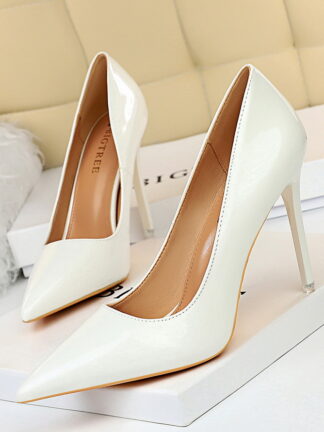 Купить with box size 34 to 40 bridesmaid wedding shoes pointed toe metal high heel designer pumps fashion luxury designer women shoes Q66325