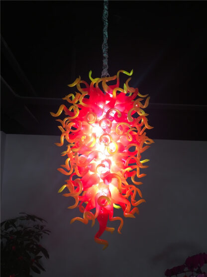 Купить Lamps Custom Home Pendant Lighting Red and Yellow Crystal Chandeliers Modern Hand Blown Glass Chandelier LED Lights for House Decoration