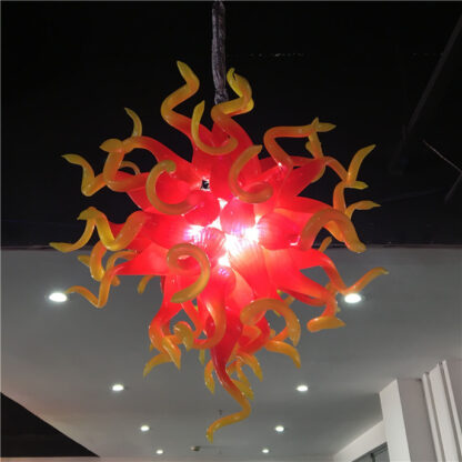 Купить Lamps LED Chandeliers Lightings Red and Yellow Style Hand Blown Glass Crystal Chandelier Pendant Lighting Living Room Lights