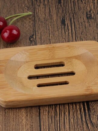 Купить Natural Wooden Bamboo Soap Dish Wooden Soap Tray Holder Storage Soap Rack Plate Box Container for Bath Shower Plate Bathroom