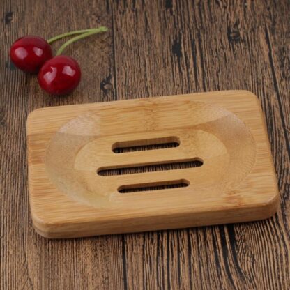 Купить Natural Wooden Bamboo Soap Dish Wooden Soap Tray Holder Storage Soap Rack Plate Box Container for Bath Shower Plate Bathroom