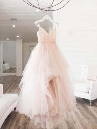 Купить Romantic White Front Floor-Length Beach Wedding Dress Bridal Gowns Straps Tulle Zipper Back with 30cm tail Vestido De Noiva