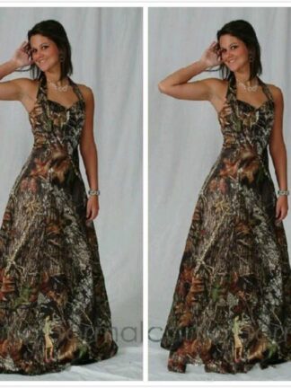 Купить Country Style Camo Bridesmaid Dresses Halter Prom Dresses with Crystal Beads Custom Made Wedding Party Gowns Plus Size Maid of Honor Dress
