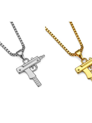 Купить Hip Hop Long Pendant Necklace Men Women Fashion Brand Gun Shape 18K Gold Plated Pendant Necklace Pistol Internet Celebrity Gun Pendant