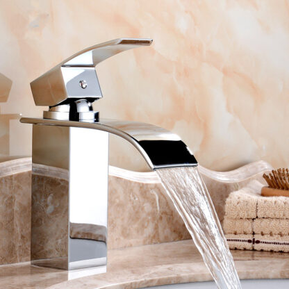 Купить Deck Mount Waterfall Bathroom Faucet Vanity Vessel Sinks Mixer Tap Cold And Hot Water Tap