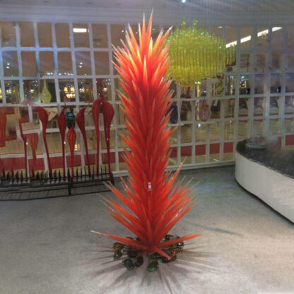 Купить Hotel Large Hand Blown Lamp Tree Floor Lamps Orange Murano Garden Park Conifer Glass Sculpture