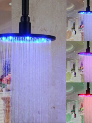 Купить 10 Inch Led Shower Head With Shower Arm. Chuveiro Led.Water Power. Bathroom 3 Colors Change Led Showerhead.