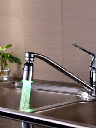 Купить LED faucet temperature sensor kitchen LED Light 58*28mm Water faucets Tap Heads RGB Glow Shower Stream bathroom 3 Color Change Drop ship B9