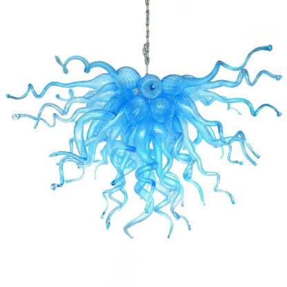 Купить Pendant Lamps Sky Blue Blown Glass Chandeliers Light Led Hand Indoor Lighting Pendant-Light Modern Crystal Chandelier Lights