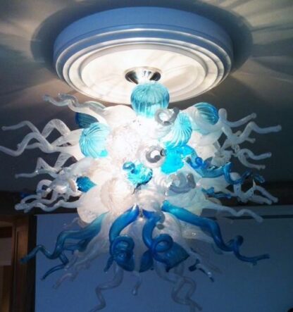 Купить Lamps Murano Glass Chandelier Blue and White Art Lighting Fancy Unique Moroccan Crystal Ceiling Fans High Quality Lamp