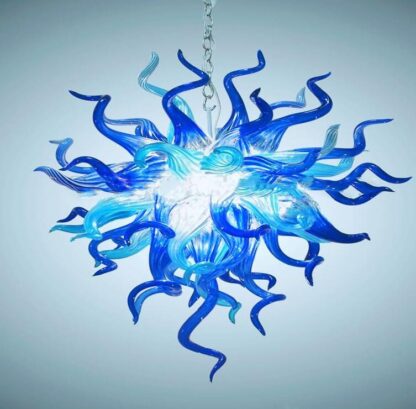 Купить Lamps LED Flush Mount Ceiling Lights House Decoration Hand Made Blown Glass Art Chandelier in Blue Color