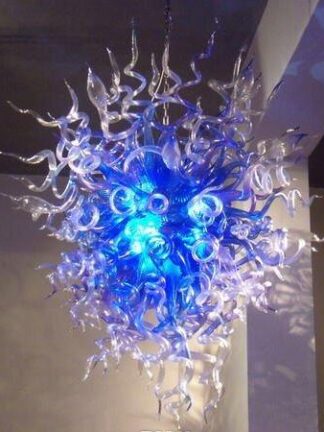 Купить Lamps LED Modern Crystal Chandeliers Lights Living Room Art Decor Energy Saving Light Source Hand Blown Glass Blue Chandelier for Home