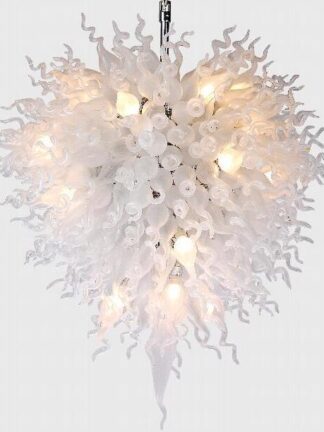 Купить Lamps Large White Chandeliers Wedding Decor LED light 100% Hand Blown Spiral Glass Pendant Chandelier Lighting
