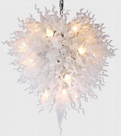 Купить Lamps Large White Chandeliers Wedding Decor LED light 100% Hand Blown Spiral Glass Pendant Chandelier Lighting