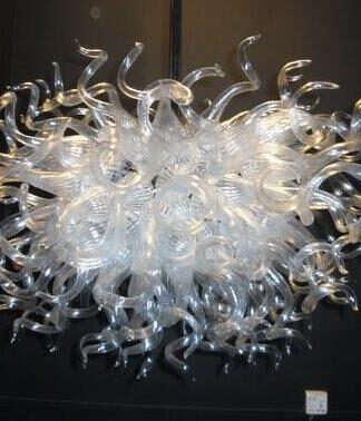 Купить Lamps Modern Frosed White Color Chandelier Ceiling Light LED Bulbs Blown Glass Chandeliers for Livingroom and store Decor-Girban Brand