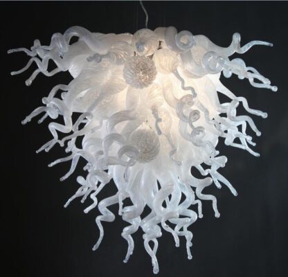 Купить Handmade Murano Glass Milk White Color High Quality Blown Glass Chandelier Lighting LED Flush Mounted Chandeliers