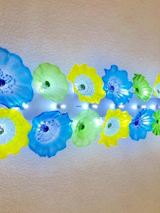 Купить Contemporary Flower Plate Lamps Italian Design Hand Blown Lighting LED Murano Glass Art Wall Sconce