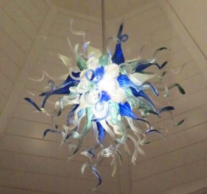 Купить Lamps High Ceiling Hand Made Glass Chandeliers Lighting for House Art Decoration Cobalt Blue White Green Color Chandelier