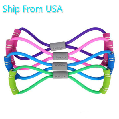 Купить DHL In Stock USA 8 Word Resistance Bands Fitness Gum Rubber LOOP Latex Resistance Fitness Stretch Yoga Training Cross Elastic Band FY8006
