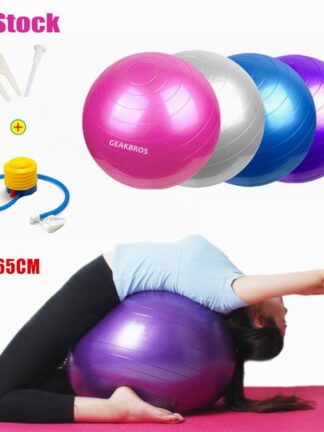 Купить US stock 65cm Yoga Balls Sports Fitness Balls Bola Pilates Gym Sport Fitball With Pump Exercise Pilates Workout Massage Ball FY8051