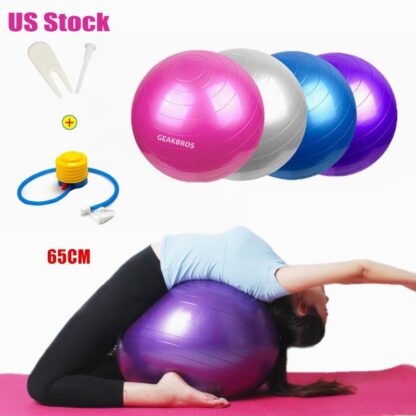 Купить US stock 65cm Yoga Balls Sports Fitness Balls Bola Pilates Gym Sport Fitball With Pump Exercise Pilates Workout Massage Ball FY8051