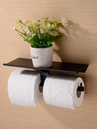 Купить Brass Double Toilet Paper Holder Box Roll Holder Tissue Box Wall Mounted Holder Shelf Bathroom Accessories