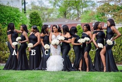 Купить 2020 Sexy African Split Bridesmaid Dresses Mix Style Plus Size Long Maid Of Honor Prom Gowns
