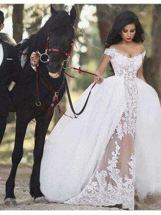 Купить Luxury African Wedding Dresses Ball Gown Appliques Detachable Train Classical Elegant Formal Bride Dress