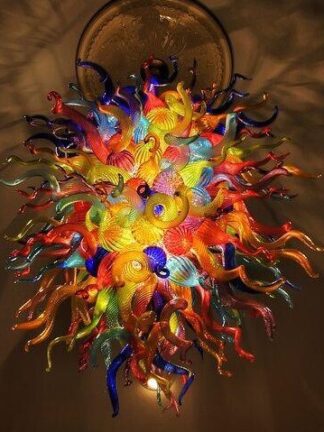 Купить Multi Color Hand Blown Murano Glass Chandelier Pendant Lamps Home Villa Design Style Modern LED Crystal Chandelier Lighting